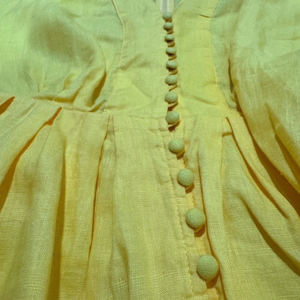 Vintage Yellow Button-Down Dress